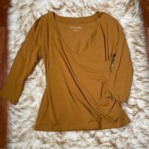 Soft Surroundings Pima Cotton Alyssa surplice top - Picture 4 of 7